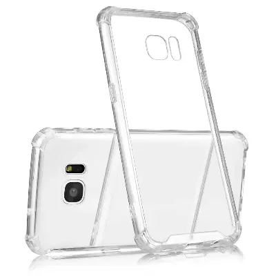 Picture of Samsung Galaxy S7 Edge Silicone Clear Case Soft Flexible TPU Rubber Bumper Shockproof Corners Transparent Clear Back Cover
