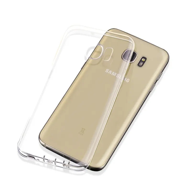Picture of Samsung Galaxy S7 Edge Silicone Clear Case Soft Flexible TPU Rubber Bumper Shockproof Corners Transparent Clear Back Cover