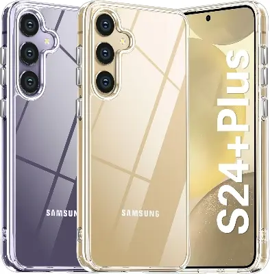 Picture of Samsung Galaxy S24+ 5G / Samsung Galaxy S24 Plus 5G Silicone Clear Case Soft Flexible TPU Rubber Bumper Shockproof Corners Transparent Clear Back Cover