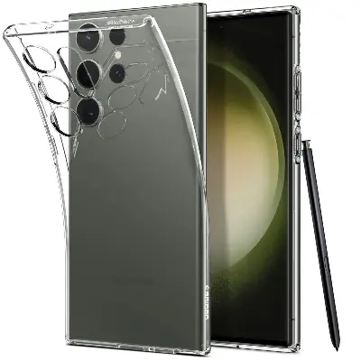 Picture of Samsung Galaxy S23 Ultra 5G Silicone Clear Case Soft Flexible TPU Rubber Bumper Shockproof Corners Transparent Clear Back Cover