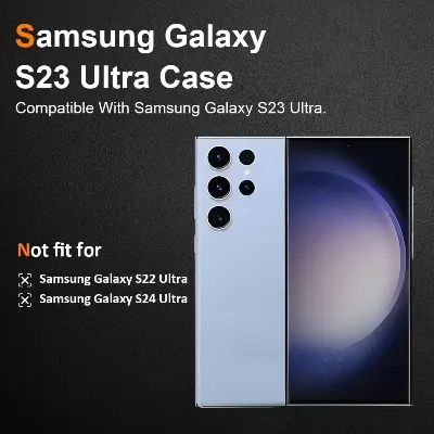 Picture of Samsung Galaxy S23 Ultra 5G Silicone Clear Case Soft Flexible TPU Rubber Bumper Shockproof Corners Transparent Clear Back Cover