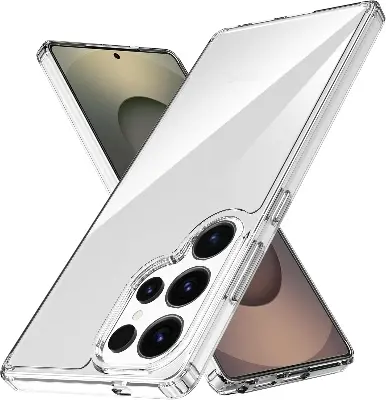 Picture of Samsung Galaxy S25 Ultra 5G Silicone Clear Case Soft Flexible TPU Rubber Bumper Shockproof Corners Transparent Clear Back Cover