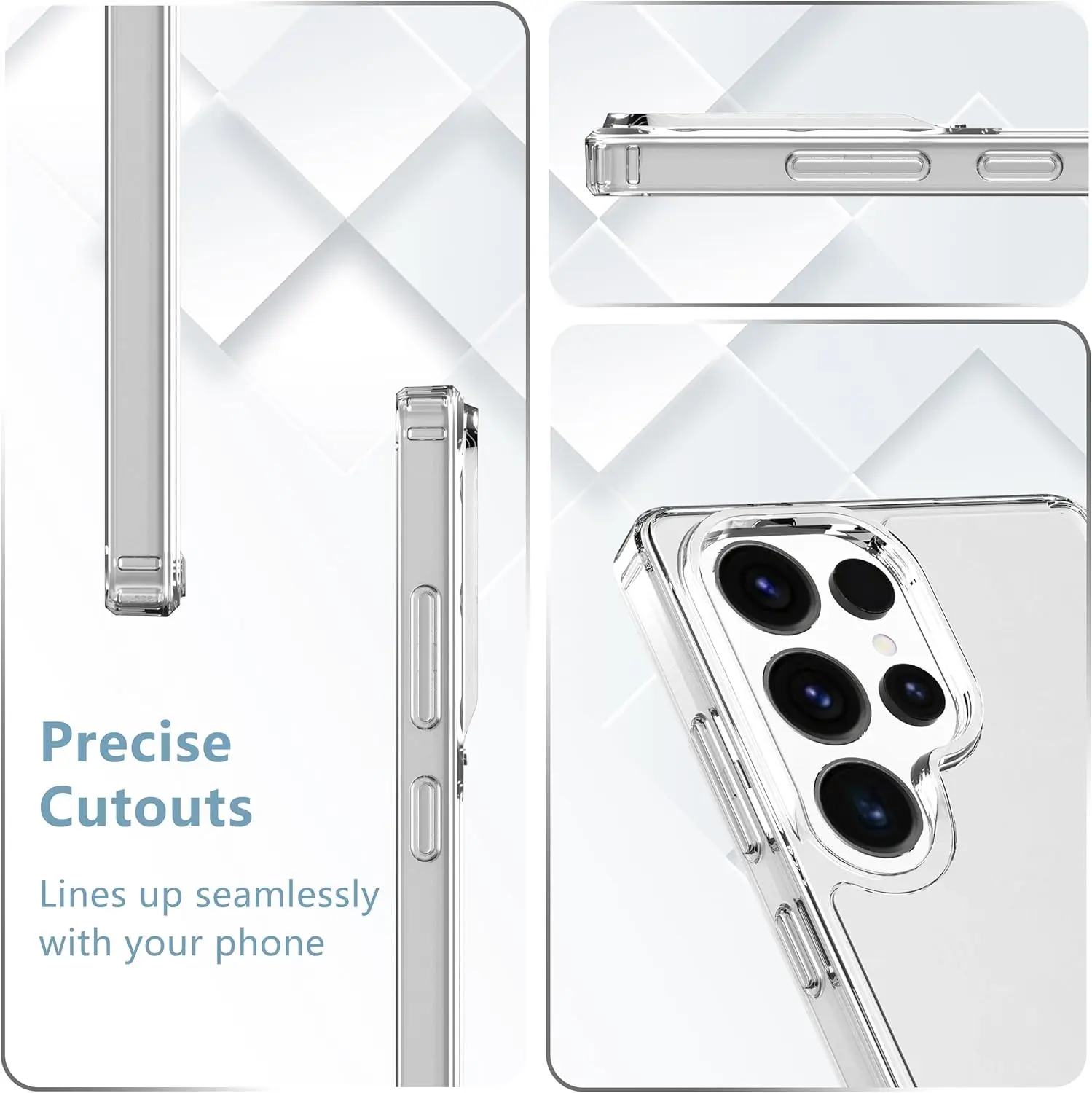 Picture of Samsung Galaxy S25 Ultra 5G Silicone Clear Case Soft Flexible TPU Rubber Bumper Shockproof Corners Transparent Clear Back Cover