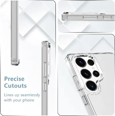 Picture of Samsung Galaxy S25 Ultra 5G Silicone Clear Case Soft Flexible TPU Rubber Bumper Shockproof Corners Transparent Clear Back Cover