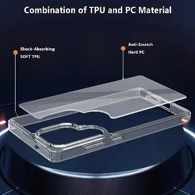 Picture of Samsung Galaxy S25 Ultra 5G Silicone Clear Case Soft Flexible TPU Rubber Bumper Shockproof Corners Transparent Clear Back Cover