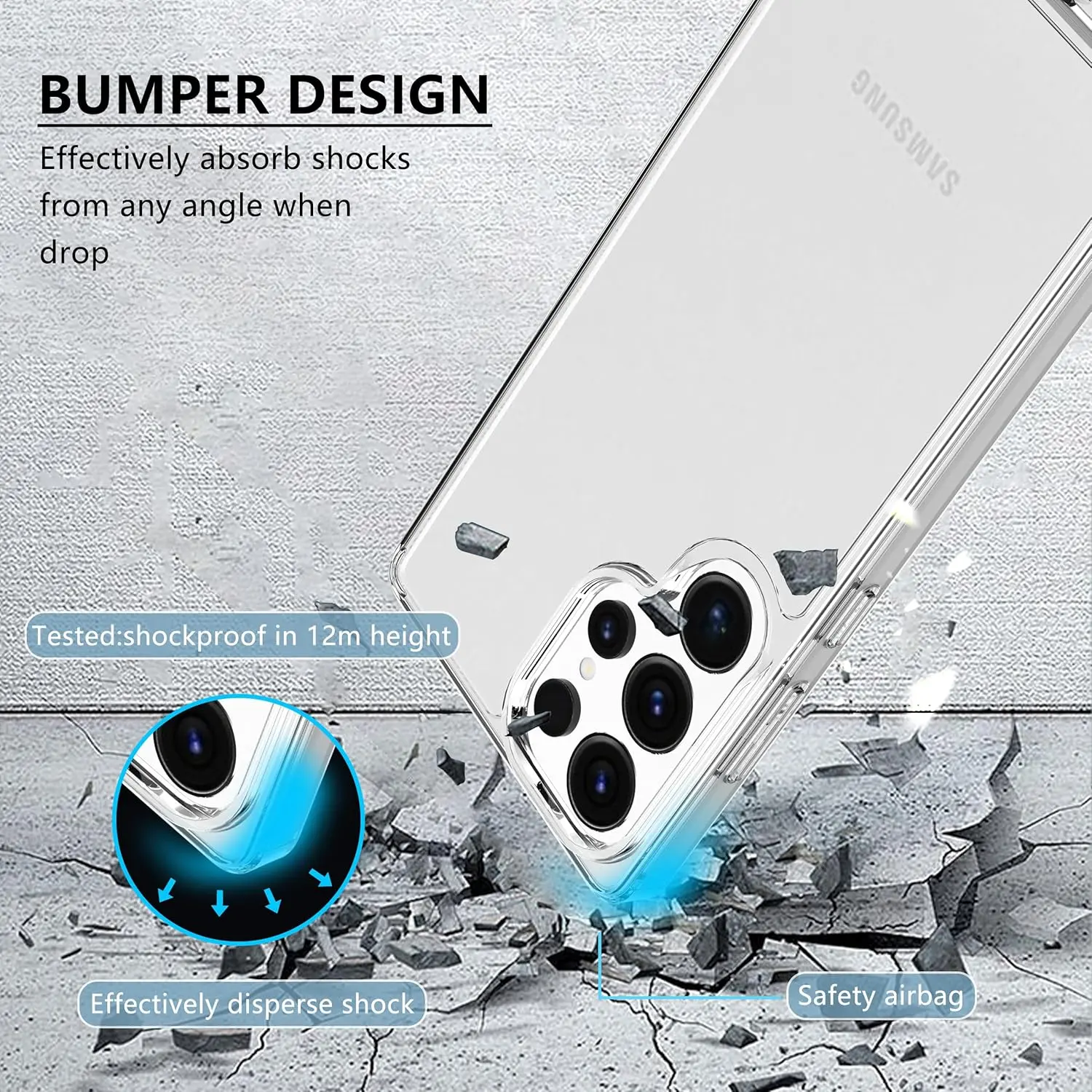 Picture of Samsung Galaxy S25 Ultra 5G Silicone Clear Case Soft Flexible TPU Rubber Bumper Shockproof Corners Transparent Clear Back Cover