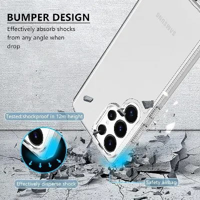 Picture of Samsung Galaxy S25 Ultra 5G Silicone Clear Case Soft Flexible TPU Rubber Bumper Shockproof Corners Transparent Clear Back Cover