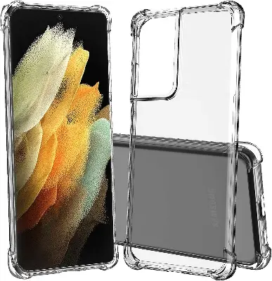 Picture of Samsung Galaxy S21 Ultra Silicone Clear Case Soft Flexible TPU Rubber Bumper Shockproof Corners Transparent Clear Back Cover