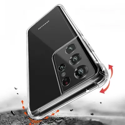 Picture of Samsung Galaxy S21 Ultra Silicone Clear Case Soft Flexible TPU Rubber Bumper Shockproof Corners Transparent Clear Back Cover