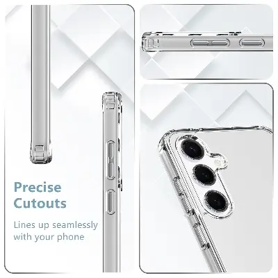 Picture of Samsung Galaxy S25 5G Silicone Clear Case Soft Flexible TPU Rubber Bumper Shockproof Corners Transparent Clear Back Cover