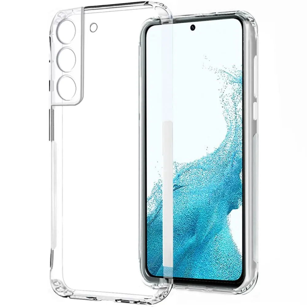 Picture of Samsung Galaxy S22 5G Silicone Clear Case Soft Flexible TPU Rubber Bumper Shockproof Corners Transparent Clear Back Cover