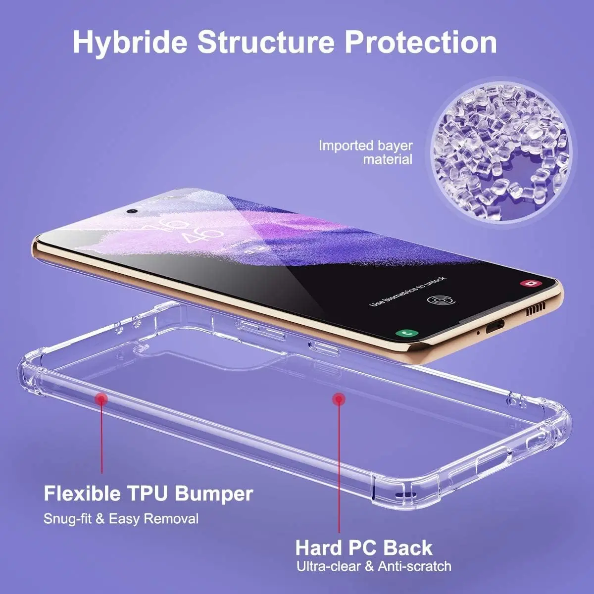 Picture of Samsung Galaxy S22 5G Silicone Clear Case Soft Flexible TPU Rubber Bumper Shockproof Corners Transparent Clear Back Cover