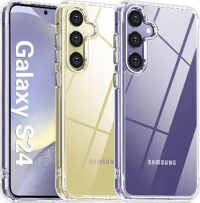 Picture of Samsung Galaxy S24 5G Silicone Clear Case Soft Flexible TPU Rubber Bumper Shockproof Corners Transparent Clear Back Cover