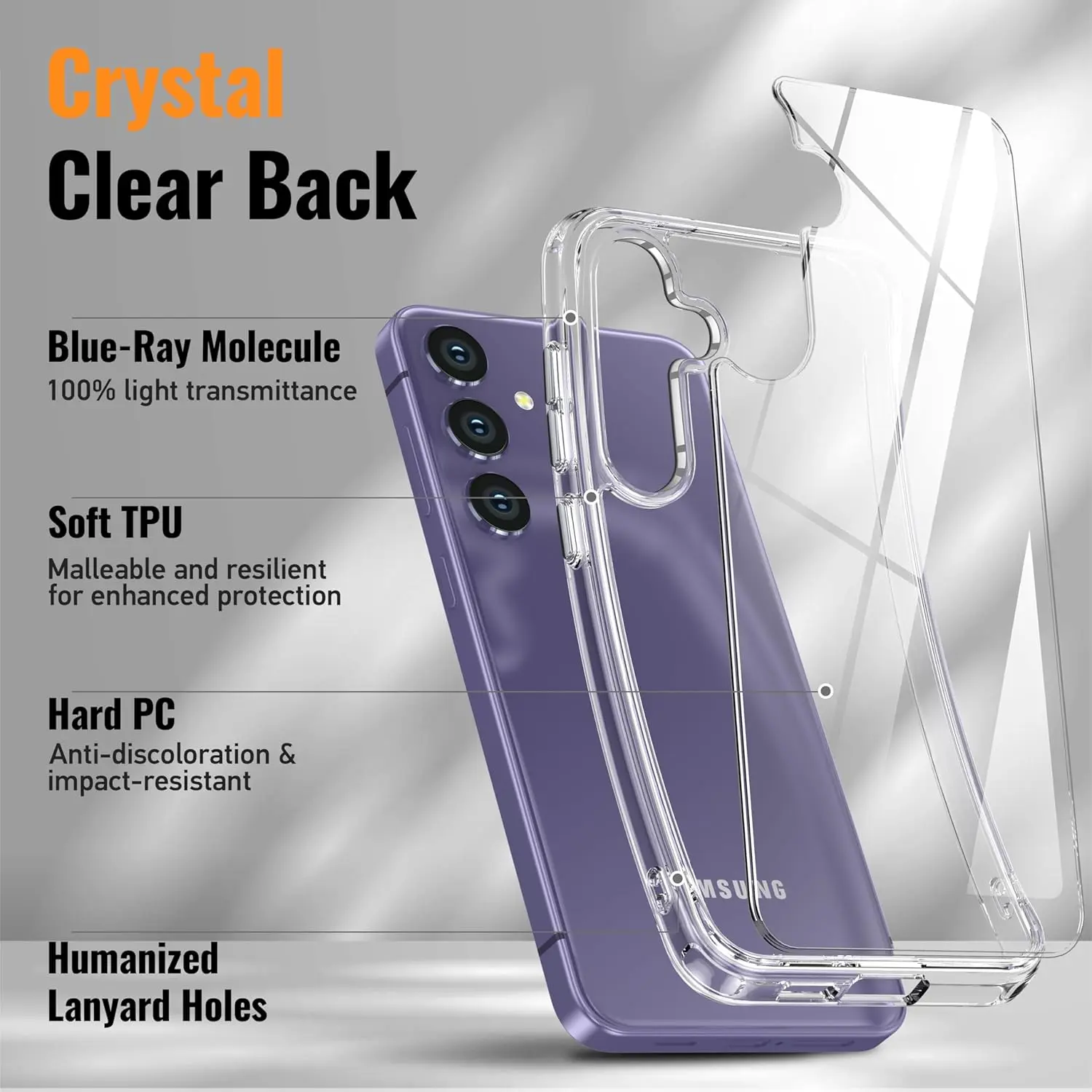 Picture of Samsung Galaxy S24 5G Silicone Clear Case Soft Flexible TPU Rubber Bumper Shockproof Corners Transparent Clear Back Cover