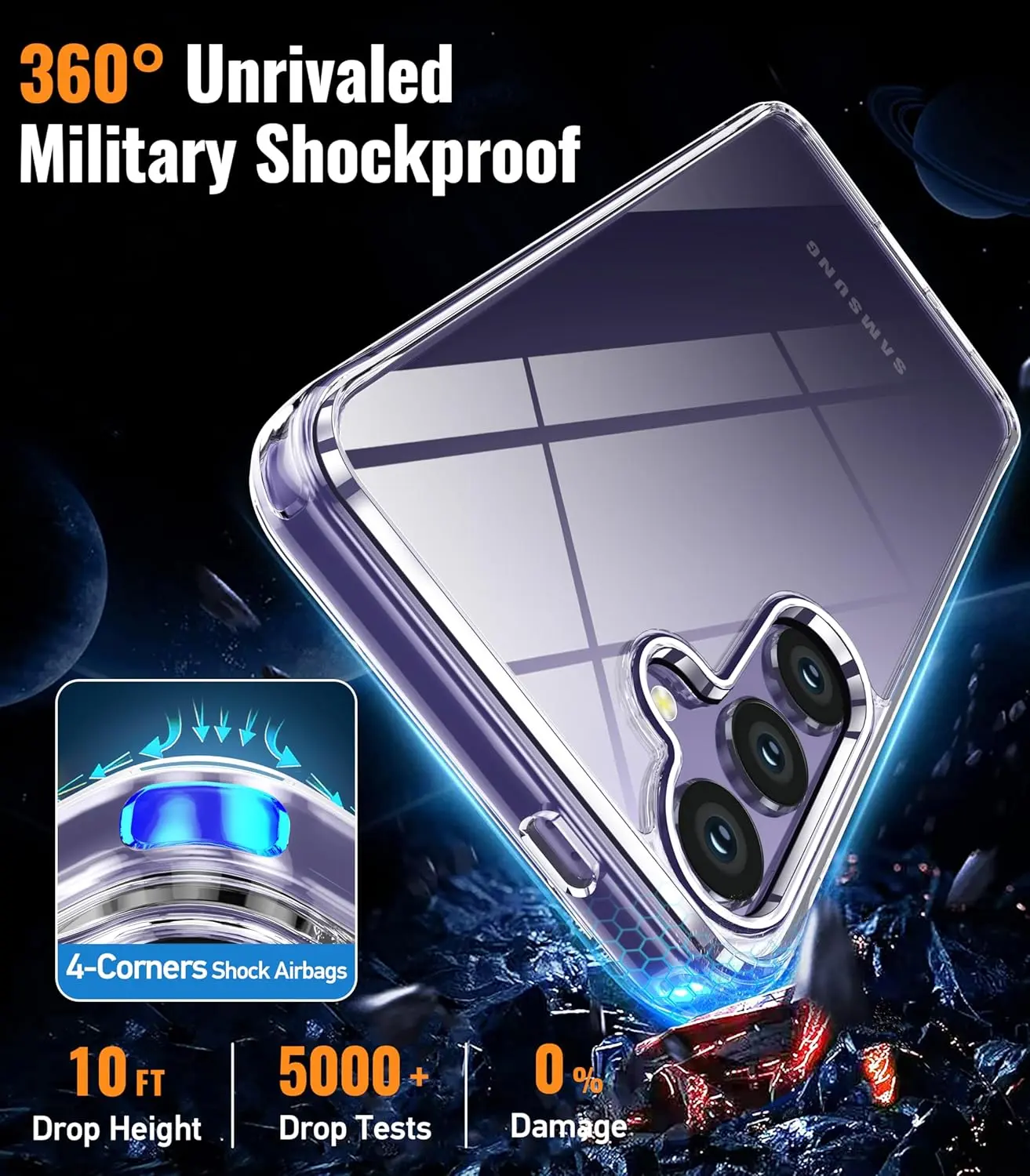 Picture of Samsung Galaxy S24 5G Silicone Clear Case Soft Flexible TPU Rubber Bumper Shockproof Corners Transparent Clear Back Cover