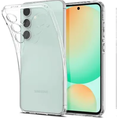 Picture of Samsung Galaxy S24 FE 5G Silicone Clear Case Soft Flexible TPU Rubber Bumper Shockproof Corners Transparent Clear Back Cover