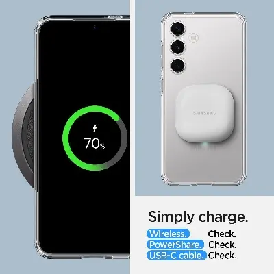 Picture of Samsung Galaxy S24 FE 5G Silicone Clear Case Soft Flexible TPU Rubber Bumper Shockproof Corners Transparent Clear Back Cover