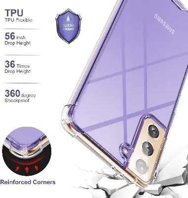 Picture of Samsung Galaxy S22+ 5G / Samsung Galaxy S22 Plus 5G Silicone Clear Case Soft Flexible TPU Rubber Bumper Shockproof Corners Transparent Clear Back Cover