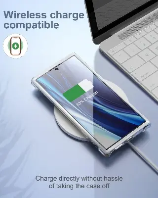 Picture of Samsung Galaxy S22 Ultra 5G Silicone Clear Case Soft Flexible TPU Rubber Bumper Shockproof Corners Transparent Clear Back Cover