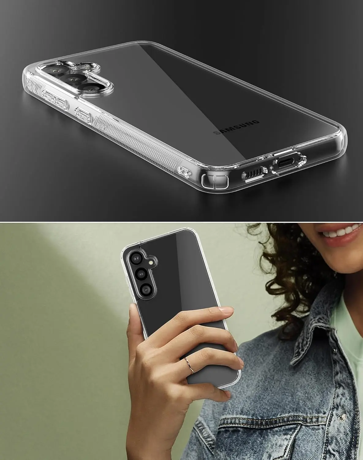 Picture of Samsung Galaxy S23 FE 5G Silicone Clear Case Soft Flexible TPU Rubber Bumper Shockproof Corners Transparent Clear Back Cover