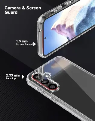 Picture of Samsung Galaxy S23 FE 5G Silicone Clear Case Soft Flexible TPU Rubber Bumper Shockproof Corners Transparent Clear Back Cover