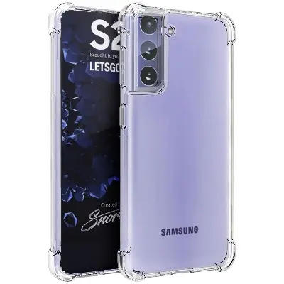 Picture of Samsung Galaxy S21 FE Silicone Clear Case Soft Flexible TPU Rubber Bumper Shockproof Corners Transparent Clear Back Cover