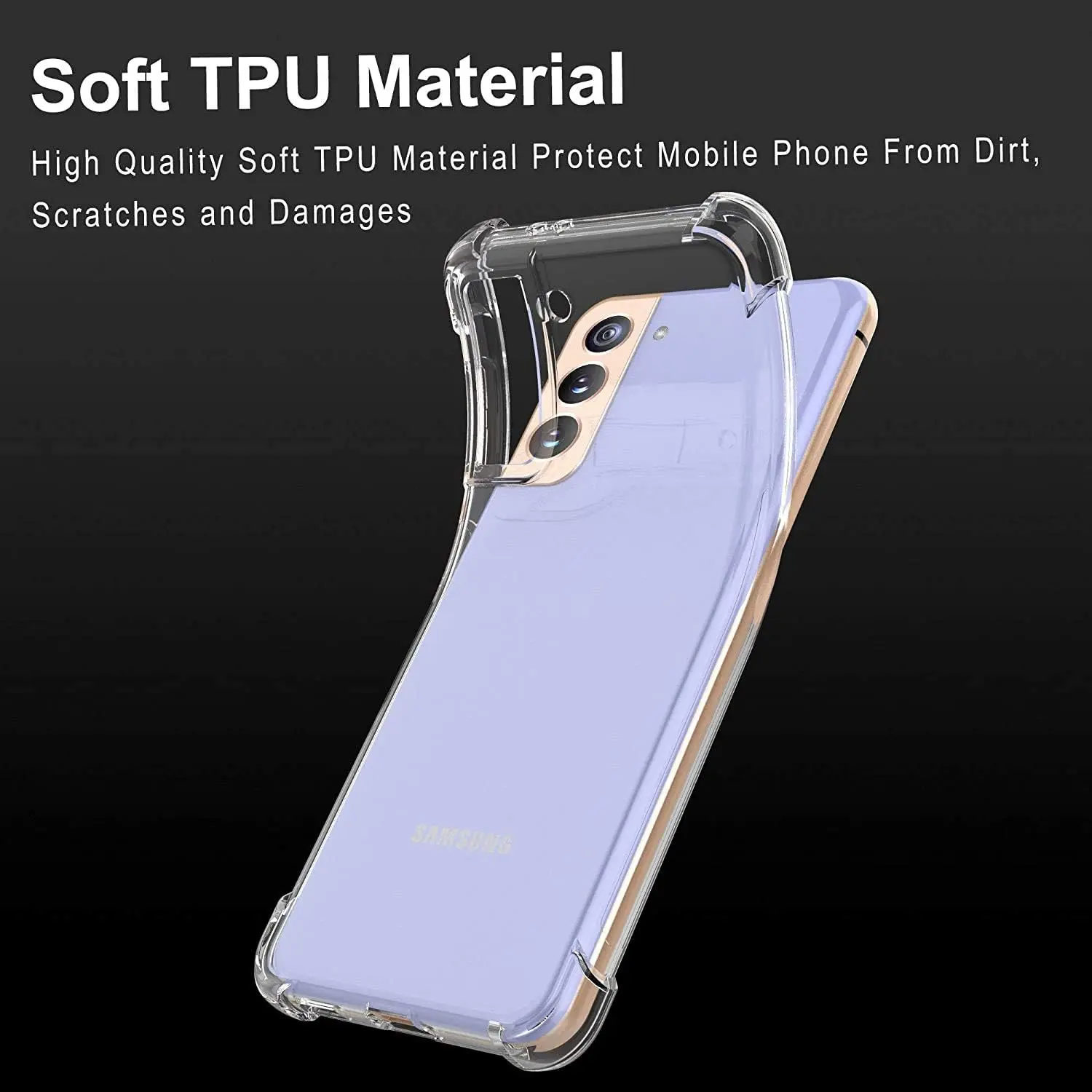 Picture of Samsung Galaxy S21 FE Silicone Clear Case Soft Flexible TPU Rubber Bumper Shockproof Corners Transparent Clear Back Cover