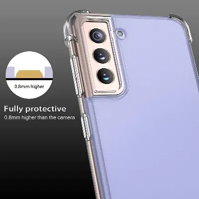 Picture of Samsung Galaxy S21 FE Silicone Clear Case Soft Flexible TPU Rubber Bumper Shockproof Corners Transparent Clear Back Cover