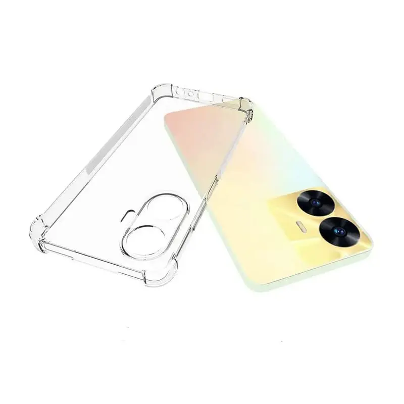 Picture of Realme Narzo N53 (RMX3761) Silicone Clear Case Soft Flexible TPU Rubber Bumper Shockproof Corners Transparent Clear Back Cover
