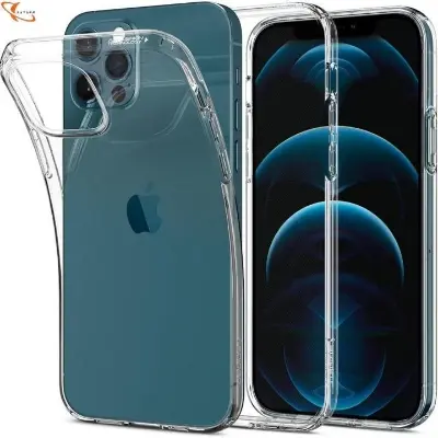 Picture of Apple iPhone 12 Pro Max Silicone Clear Case Soft Flexible TPU Rubber Bumper Shockproof Corners Transparent Clear Back Cover
