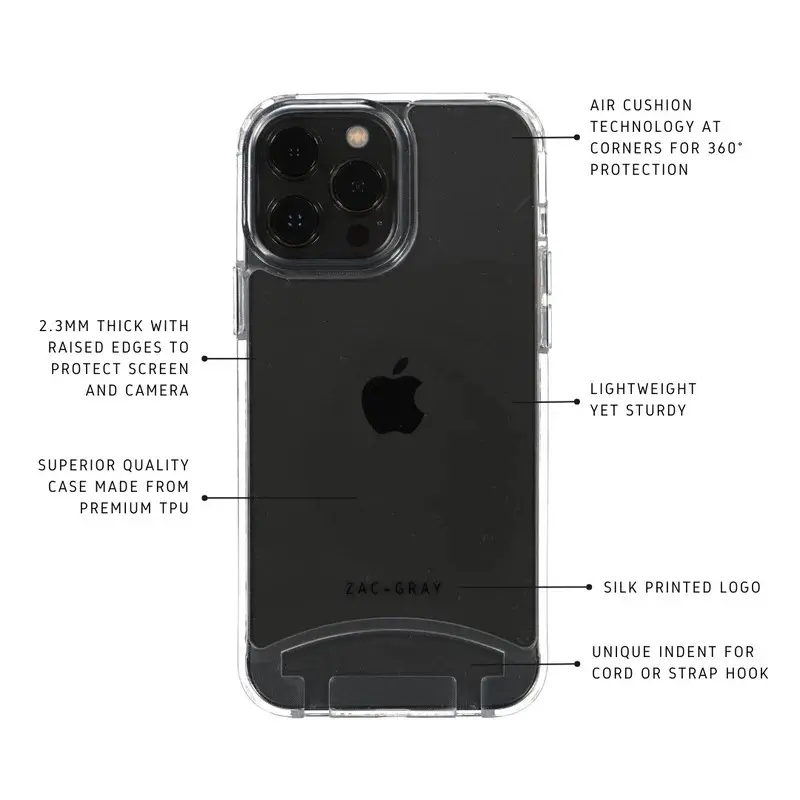 Picture of Apple iPhone 14 Pro Max Silicone Clear Case Soft Flexible TPU Rubber Bumper Shockproof Corners Transparent Clear Back Cover