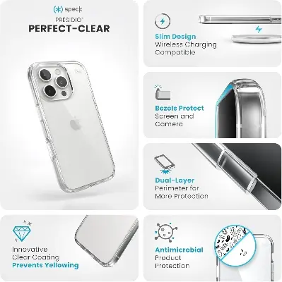 Picture of Apple iPhone 16 Pro Max Silicone Clear Case Soft Flexible TPU Rubber Bumper Shockproof Corners Transparent Clear Back Cover
