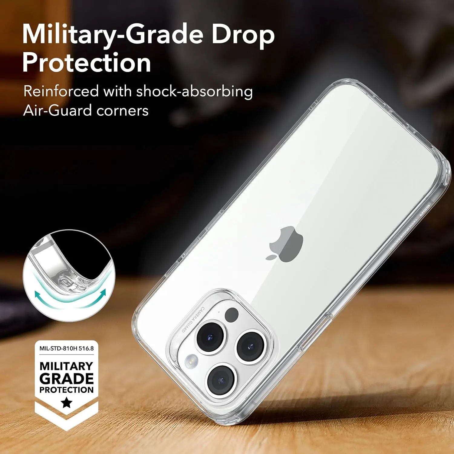 Picture of Apple iPhone 15 Pro Silicone Clear Case Soft Flexible TPU Rubber Bumper Shockproof Corners Transparent Clear Back Cover