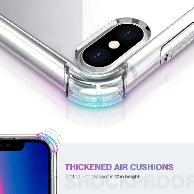 Picture of Apple iPhone Xs Max Silicone Clear Case Soft Flexible TPU Rubber Bumper Shockproof Corners Transparent Clear Back Cover