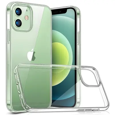 Picture of Apple iPhone 12 Mini Silicone Clear Case Soft Flexible TPU Rubber Bumper Shockproof Corners Transparent Clear Back Cover