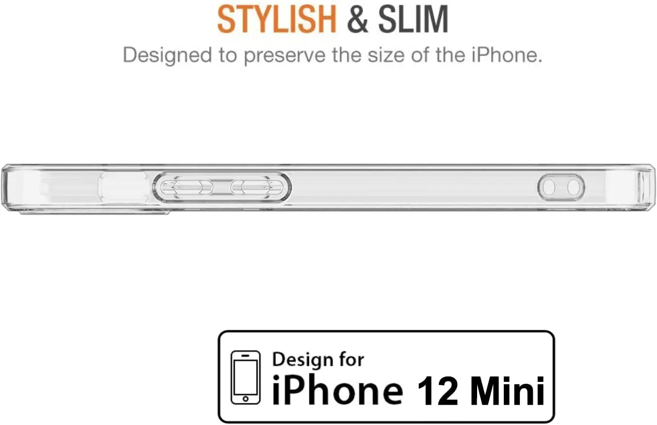 Picture of Apple iPhone 12 Mini Silicone Clear Case Soft Flexible TPU Rubber Bumper Shockproof Corners Transparent Clear Back Cover