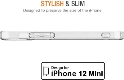 Picture of Apple iPhone 12 Mini Silicone Clear Case Soft Flexible TPU Rubber Bumper Shockproof Corners Transparent Clear Back Cover