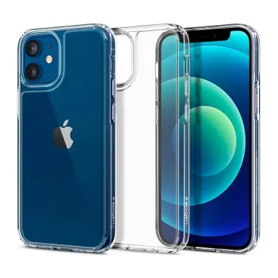 Picture of Apple iPhone 12 Mini Silicone Clear Case Soft Flexible TPU Rubber Bumper Shockproof Corners Transparent Clear Back Cover