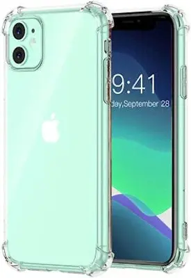 Picture of Apple iPhone 11 Silicone Clear Case Soft Flexible TPU Rubber Bumper Shockproof Corners Transparent Clear Back Cover