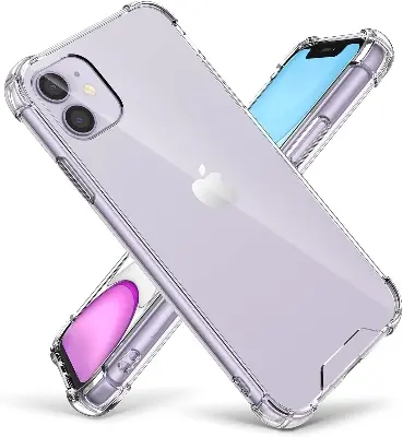 Picture of Apple iPhone 11 Silicone Clear Case Soft Flexible TPU Rubber Bumper Shockproof Corners Transparent Clear Back Cover