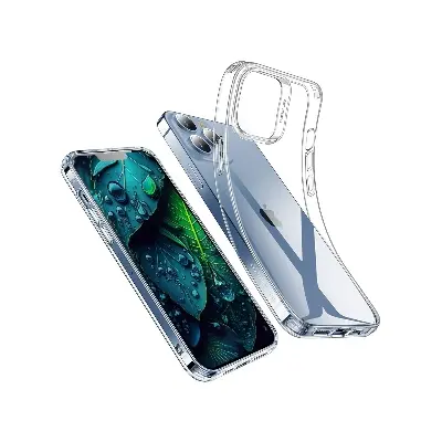 Picture of Apple iPhone 13 Pro Max Silicone Clear Case Soft Flexible TPU Rubber Bumper Shockproof Corners Transparent Clear Back Cover