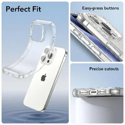 Picture of Apple iPhone 13 Pro Max Silicone Clear Case Soft Flexible TPU Rubber Bumper Shockproof Corners Transparent Clear Back Cover