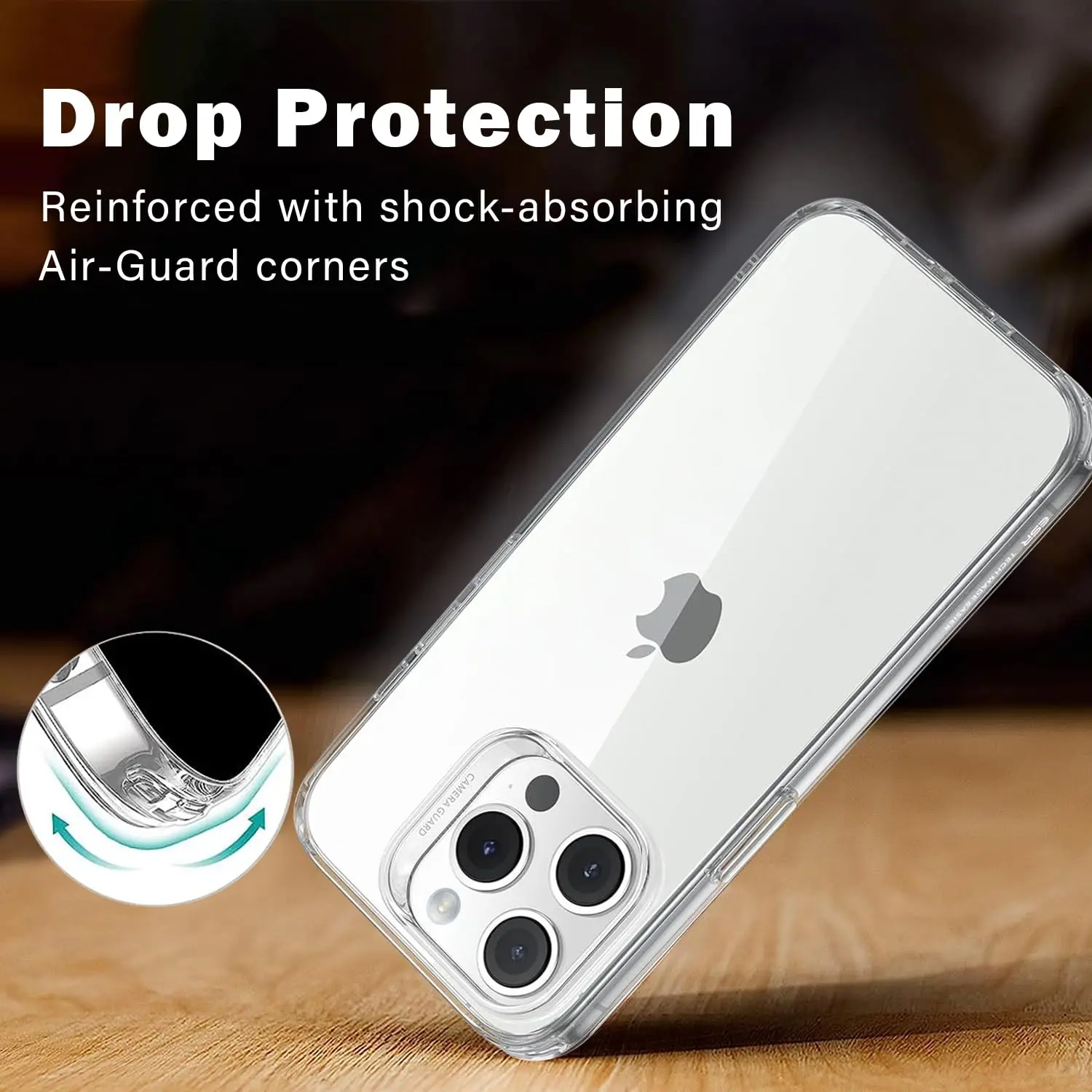 Picture of Apple iPhone 13 Pro Max Silicone Clear Case Soft Flexible TPU Rubber Bumper Shockproof Corners Transparent Clear Back Cover