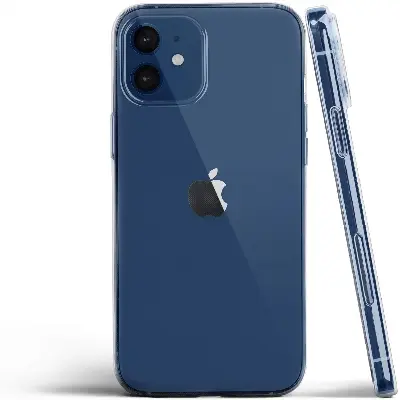 Picture of Apple iPhone 12 Silicone Clear Case Soft Flexible TPU Rubber Bumper Shockproof Corners Transparent Clear Back Cover