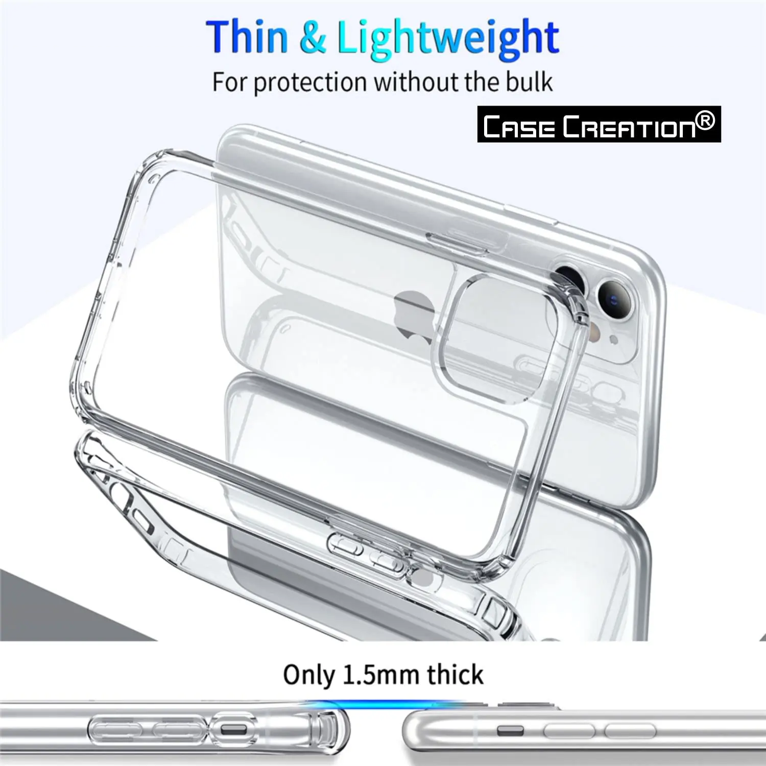 Picture of Apple iPhone 12 Silicone Clear Case Soft Flexible TPU Rubber Bumper Shockproof Corners Transparent Clear Back Cover