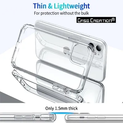 Picture of Apple iPhone 12 Silicone Clear Case Soft Flexible TPU Rubber Bumper Shockproof Corners Transparent Clear Back Cover