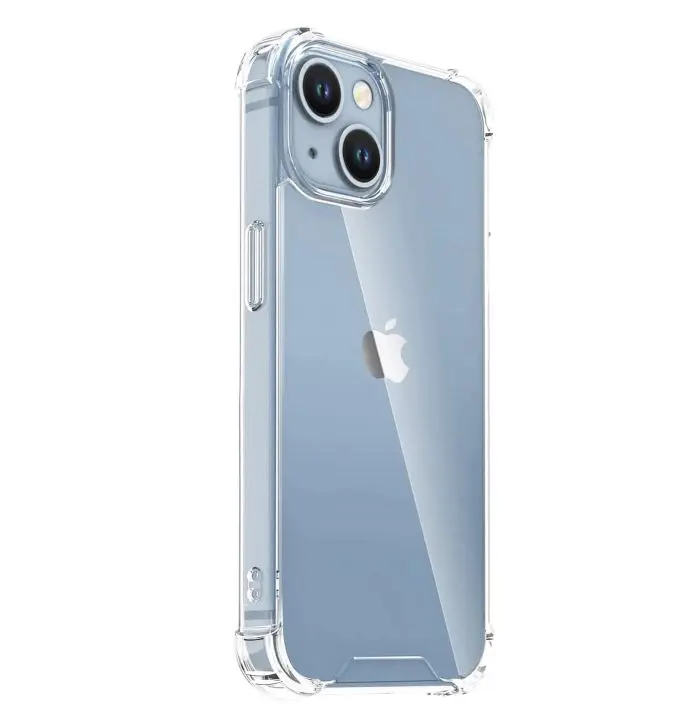 Picture of Apple iPhone 13 Mini Silicone Clear Case Soft Flexible TPU Rubber Bumper Shockproof Corners Transparent Clear Back Cover