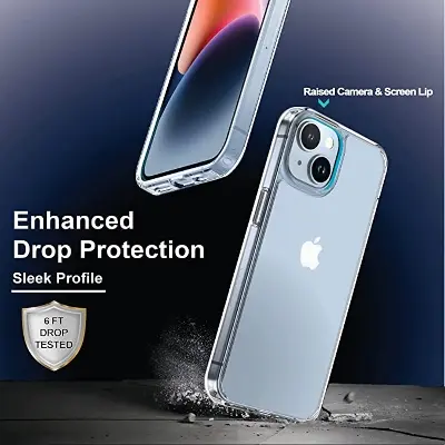 Picture of Apple iPhone 13 Mini Silicone Clear Case Soft Flexible TPU Rubber Bumper Shockproof Corners Transparent Clear Back Cover