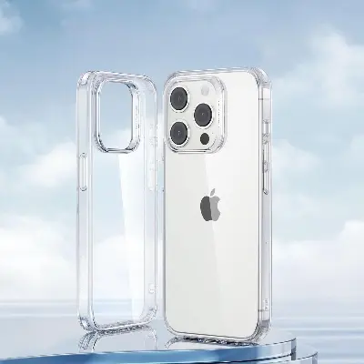 Picture of Apple iPhone 13 Pro Silicone Clear Case Soft Flexible TPU Rubber Bumper Shockproof Corners Transparent Clear Back Cover