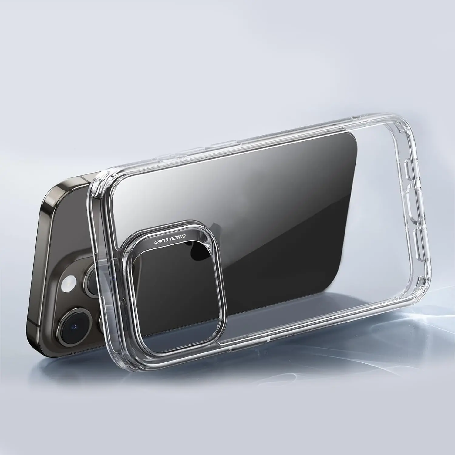 Picture of Apple iPhone 13 Pro Silicone Clear Case Soft Flexible TPU Rubber Bumper Shockproof Corners Transparent Clear Back Cover